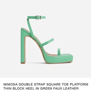 Green platform heels
